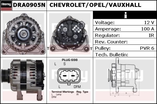 DELCO REMY Ģenerators DRA0905N